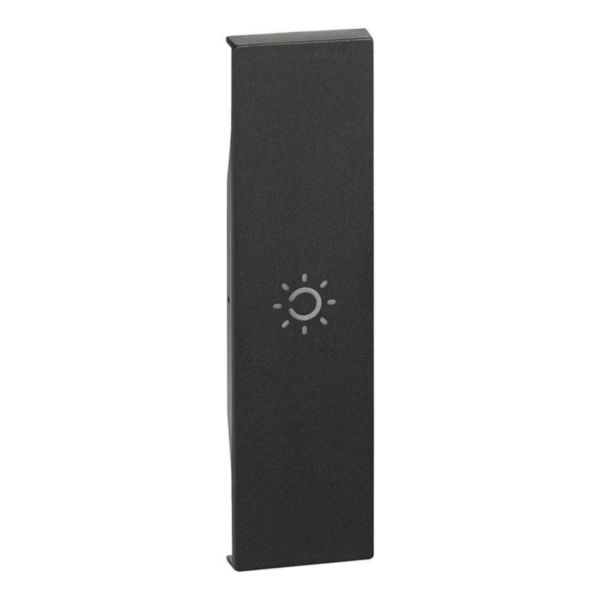 Lightable cover with symbol for Living Now switch, 2-way switch and Pushbutton - 1 module - Black