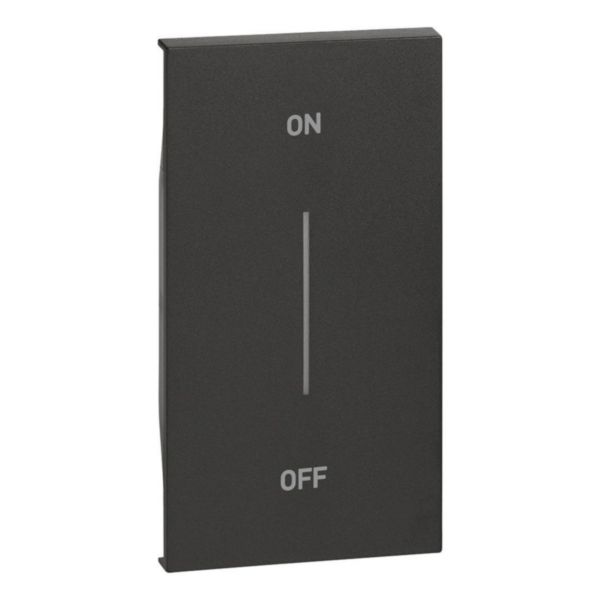 Lightable cover, 2 modules - ON/OFF symbol. For devices item K4672M2L and item K4652M2. Black.