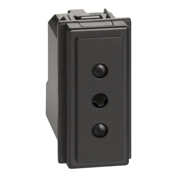 2 P+E 10 A , 250 Vac socket - centre distance 19 mm