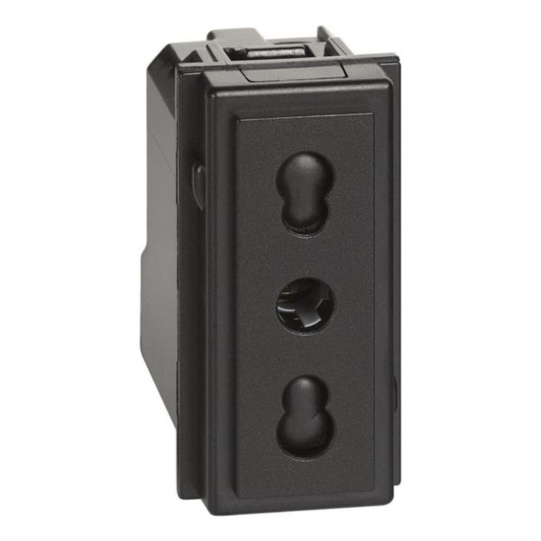 Italian standard socket 2P+E 16 A 250 Vac - center distance 19 mm and 26 mm