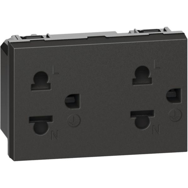 Euro american standard 2 P+E 16 A 127/250 Vac universal duplex socket