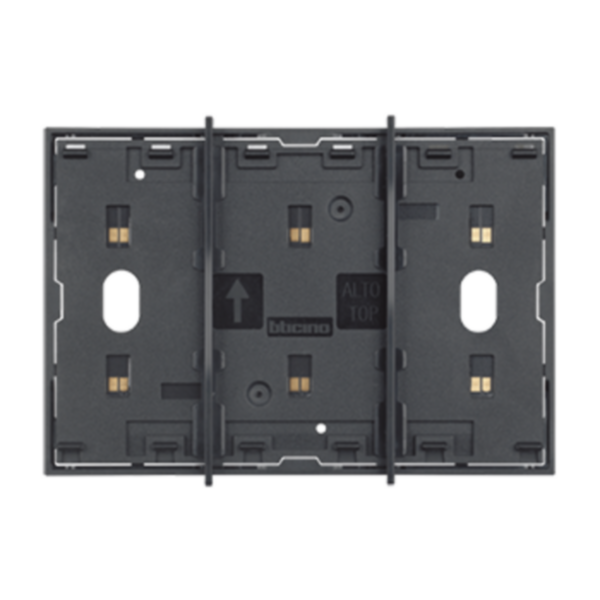 Electrified frame for the installation of up to 3 digital controls - Black.