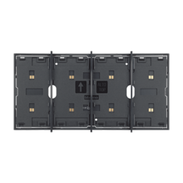 Electrified frame for the installation of up to 4 digital controls. Black.