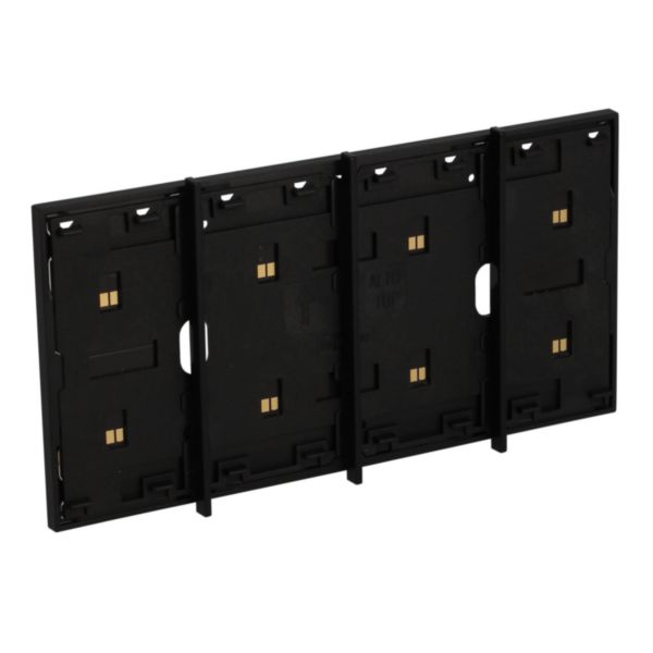 Electrified frame for the installation of up to 4 digital controls. Black.