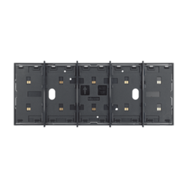 Electrified frame for the installation of up to 5 digital controls. Black.