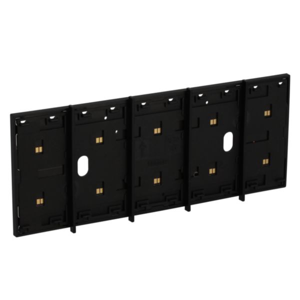 Electrified frame for the installation of up to 5 digital controls. Black.