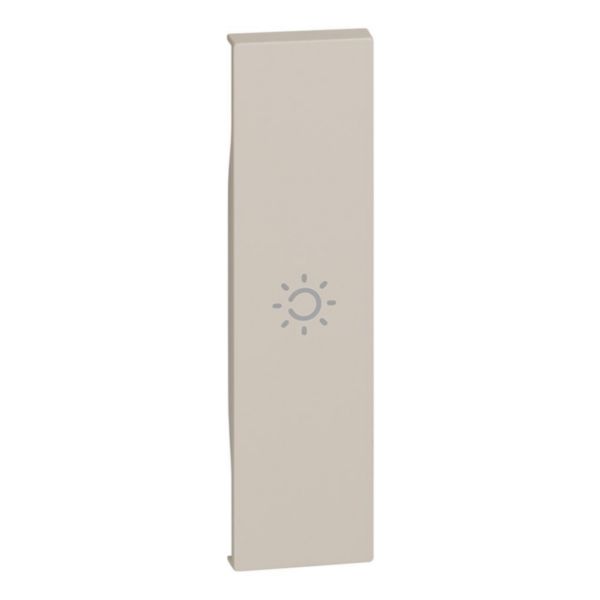 Lightable cover with symbol for Living Now switch, 2-way switch and Pushbutton - 1 module - sand