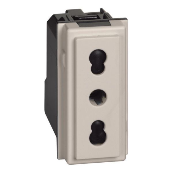 Italian standard socket 2P+E 16 A 250 Vac - center distance 19 mm and 26 mm