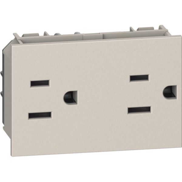 American standard 2 P+E 15 A 127/250 Vac universal duplexsocket
