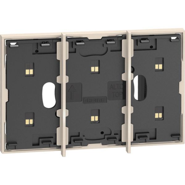 Electrified frame for the installation of up to 3 digital controls. Sand.