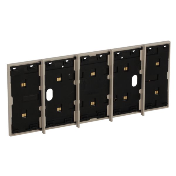 Electrified frame for the installation of up to 5 digital controls. Sand.