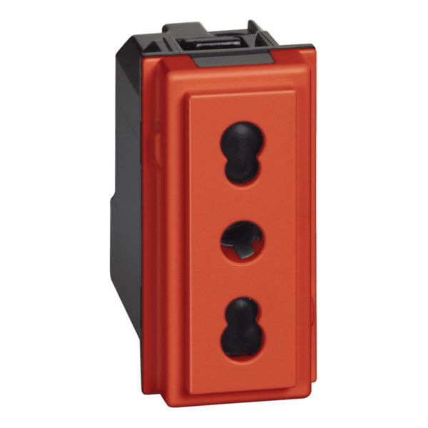Italian standard socket 2P+E 16 A 250 Vac - center distance 19 mm and 26 mm