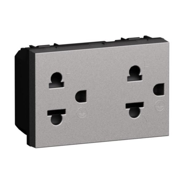 Euro american standard 2 P+E 16 A - 127/250 VA universal duplex socket
