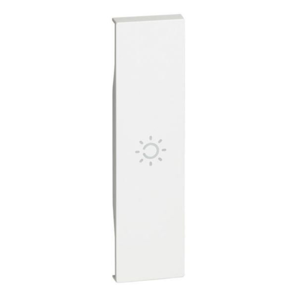 Lightable cover with symbol for Living Now switch, 2-way switch and Pushbutton - 1 module - white
