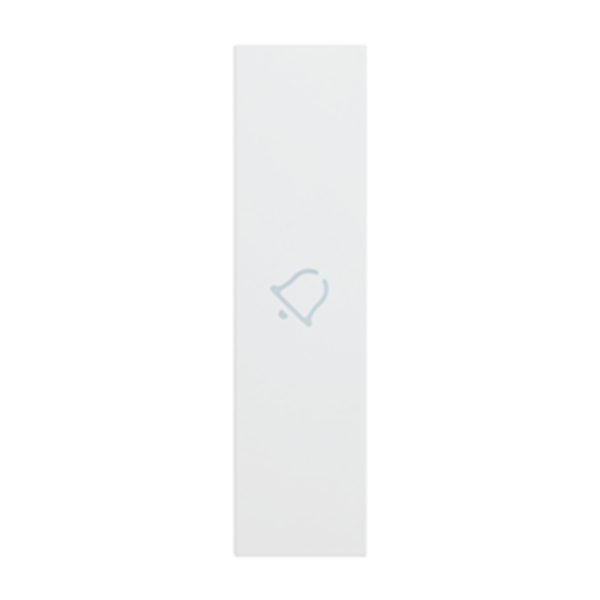 Lightable cover with bell symbol - 1 module - white