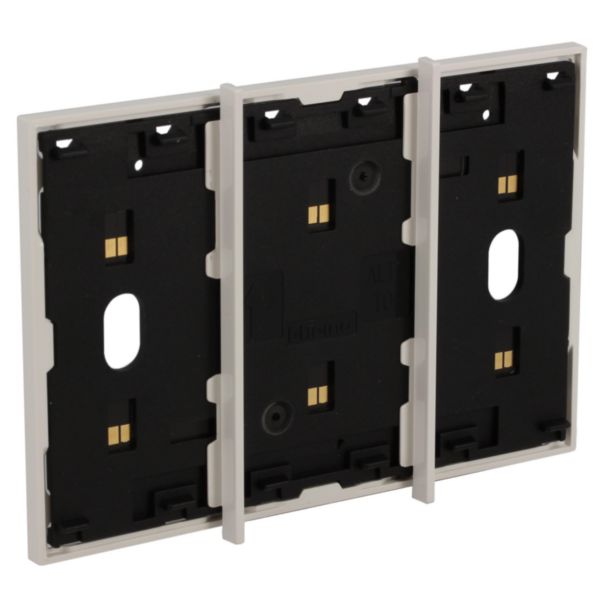 Electrified frame for the installation of up to 3 digital controls - White.