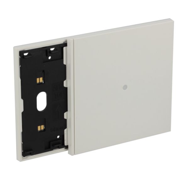 Electrified frame with anti-theft reader escutcheon for 3-module box. White.
