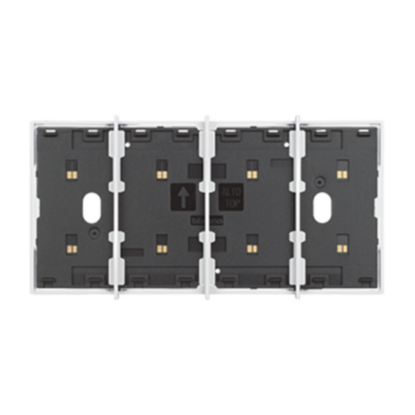 Electrified framefor the installation of up to 4 digital controls. White.