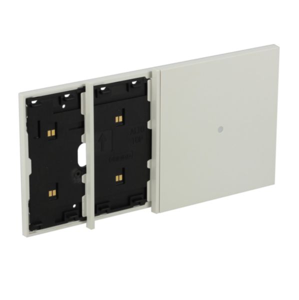 Electrified frame with anti-theft reader escutcheon for 4-module box. White.