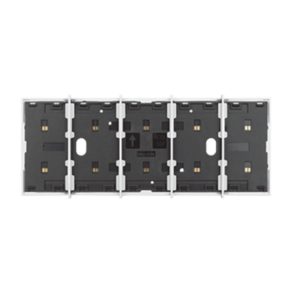 Electrified frame for the installation of up to 5 digital controls.White.