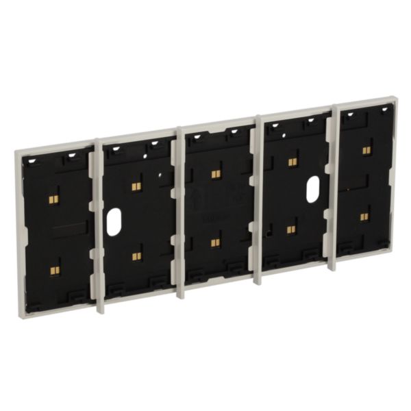 Electrified frame for the installation of up to 5 digital controls.White.