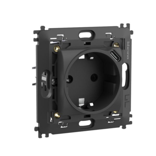 German socket 2 P+E 16 A 250 VA with 5 Vdc type C USB charger for devices up to 1.500mA.