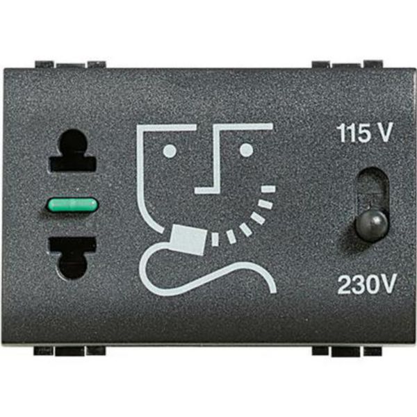 Shaver socket with insulation transformer - input voltage 127 Vac 50/60 Hz