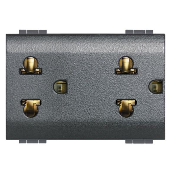 Socket duplex universal 2P+T 16A 127/250 Vac - euroamerican standard
