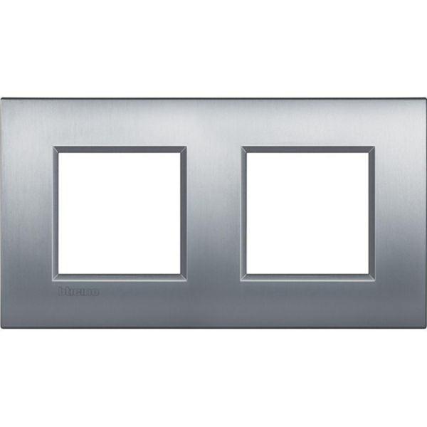 AIR cover plate 2x2P 71mm brushed Chrome