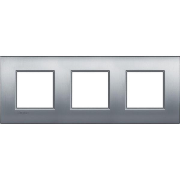 AIR cover plate 2x3P 71mm brushed Chrome
