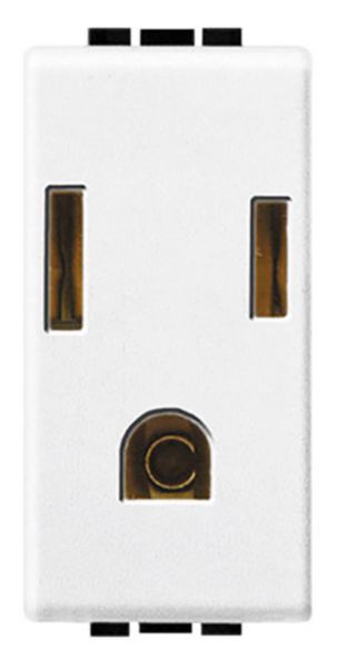 Socket 2 P+E 15 A 127/250 Vac American standard