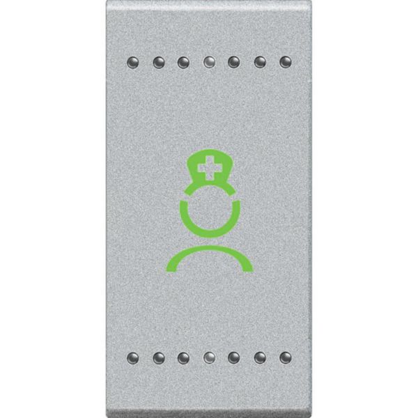Cancellation WC call. NC pushbutton with icon nurse green color, to be installed in the bathroom attached to the patient's room