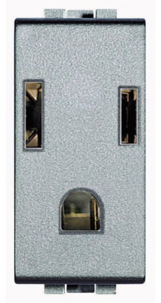 Socket 2 P+E 15 A 127/250 Vac American standard