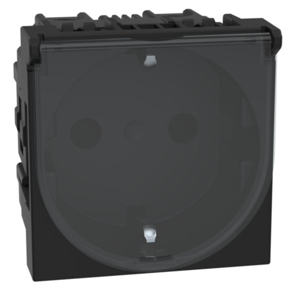 German standard socket 2P+E 16A 250 Vac  with IP20 flap