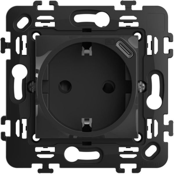 German standard electric socket with integrated type C USB charger