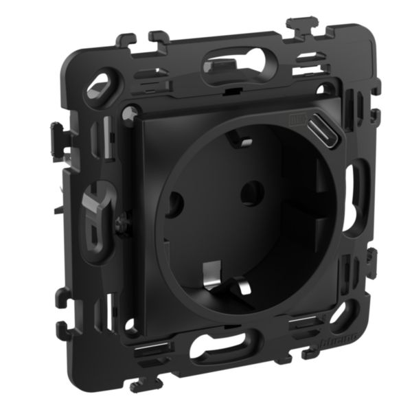German standard electric socket with integrated type C USB charger