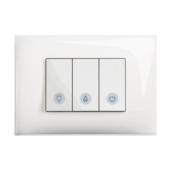 Bathroom switch with indication for three independent circuits