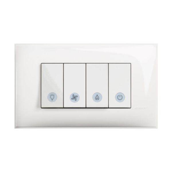 Bathroom switch with indication for four independent circuits