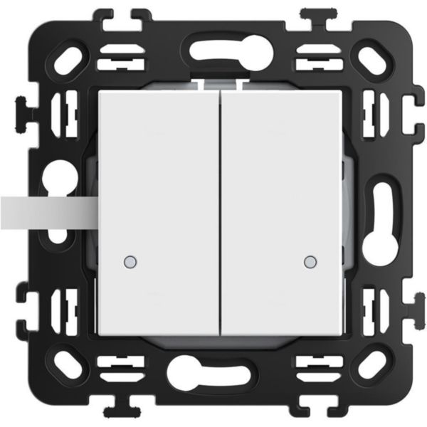 Wireless Light switch. It is equipped with two buttons to control two different connected devices