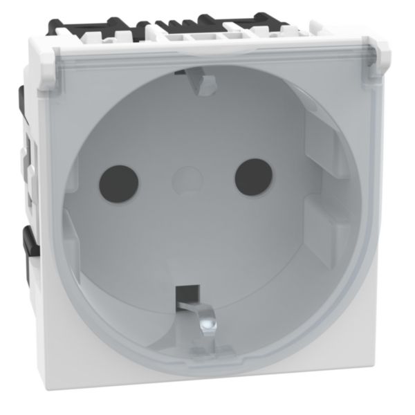 German standard socket 2P+E 16A 250 Vac  with IP20 flap