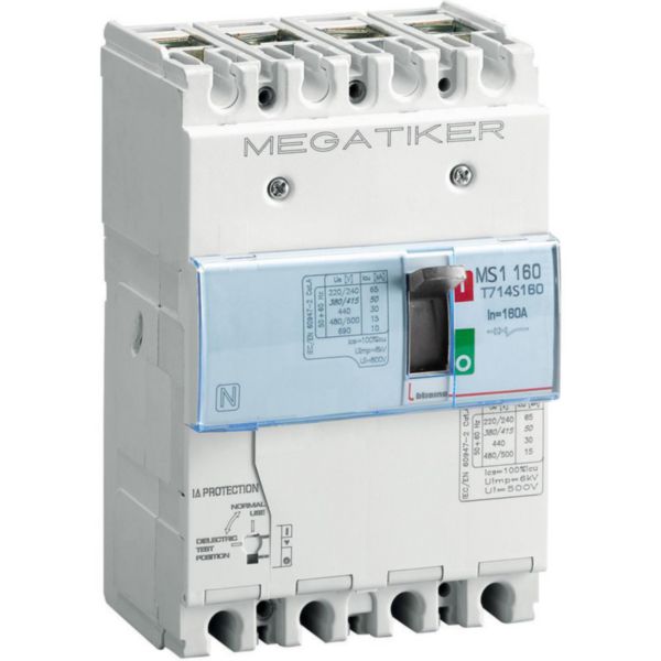MS1 160 disconnector 4P with earth leakage protection - In= 160A