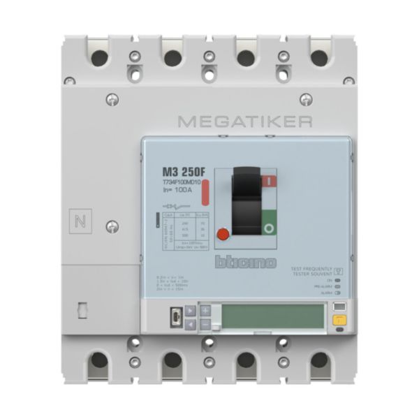 MEGATIKER Mccb M3 250F electronic and measure and differential protection 4P - 100A - 36kA