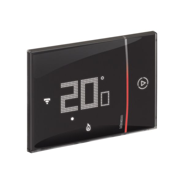 Smarther with Netatmo connected thermostat - Black finish & flush mounting version