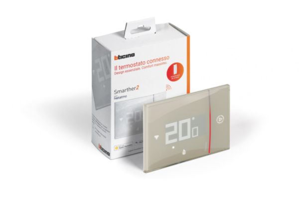 Smarther with Netatmo connected thermostat - sand finish & flush mounting version