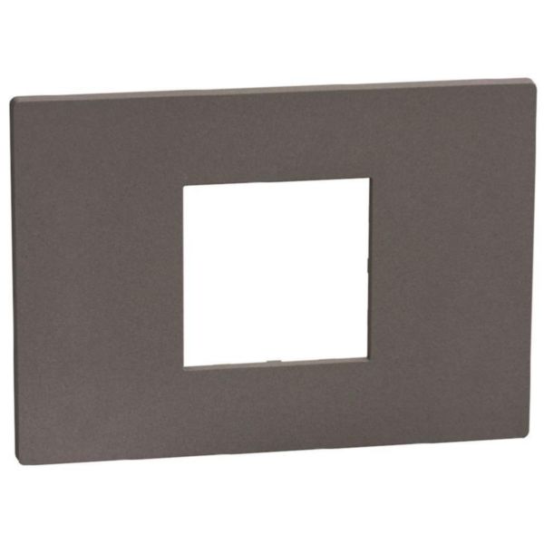Light Now - Cover plate 2 centered modules - moka stone