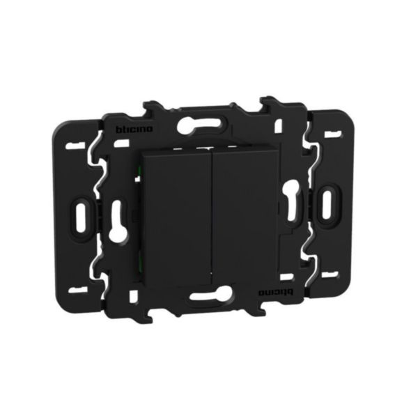 Double wireless Light switch. No battery - 2 modules - dark