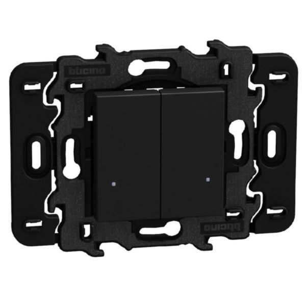 Double wireless Light switch. 3V battery power supply - 2 modules - dark