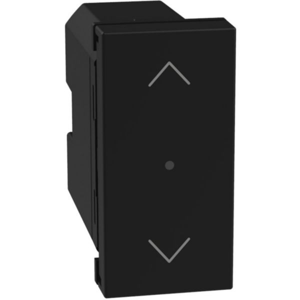 Flush-mounting shutter wireless switch - 3V battery power supply - 1 module - dark