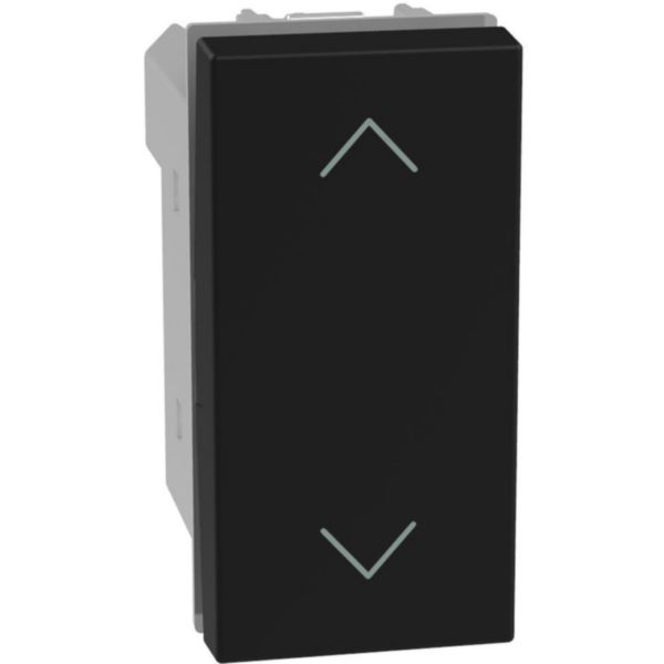 Double pushbutton with interlock with UP and DOWN symbol - 1 module - dark