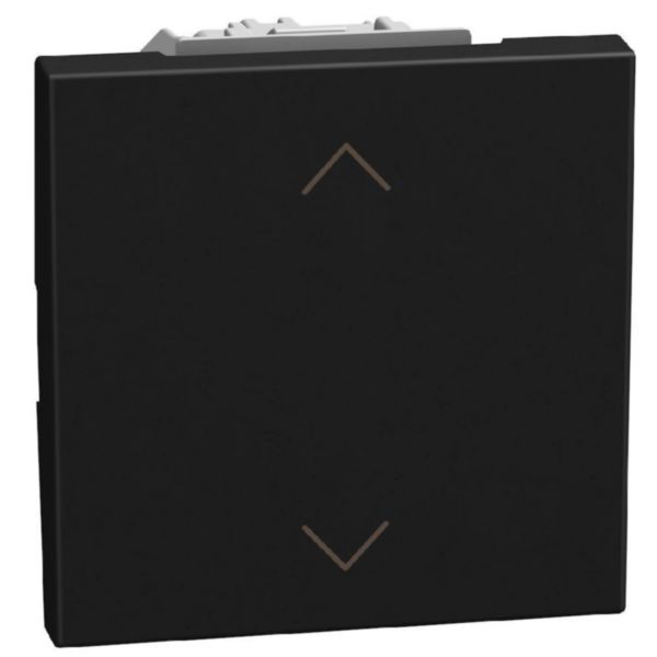 Double pushbutton with interlock with UP and DOWN symbol - 2 modules - dark